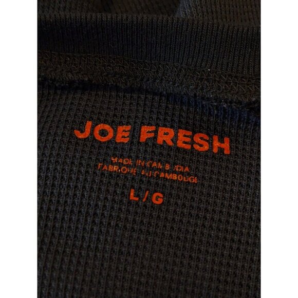 Joe Fresh Thermal Camo Print Top Womens Size Large Gray Long Sleeve Waffle Knit - Picture 6 of 7